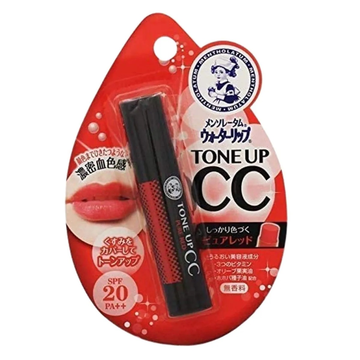 Rohto Mentholatum Water Lip Tone Up CC Pure Red SPF 20 PA++ (4.5g)